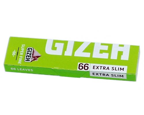 GIZEH Χαρτάκια Extra Slim Super Fine 66 – (Λαχανί) – 66 φύλλα