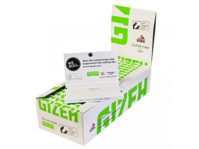 Χαρτάκι GIZEH Super Fine Magnet 100(Λαχανί) – Συσκευασία 20 τμχ